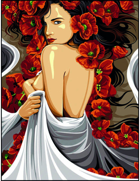 Canevas : 60x80 cm, Pli et fleur