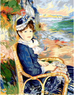 Canevas : 60x80 cm, N18 - au bord de la mer d'après Auguste Renoir