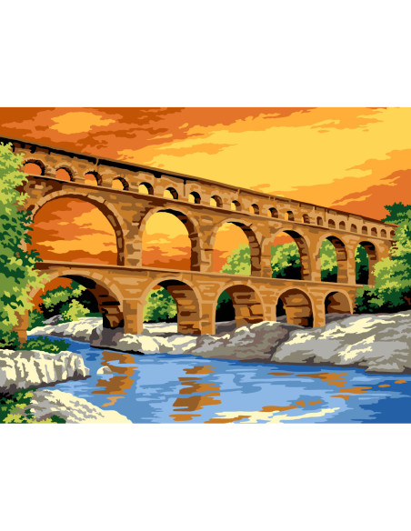 Canevas : 60x80 cm, N23 - le pont du Gard