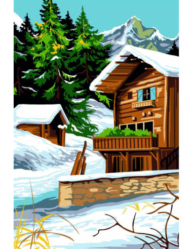 Canevas : 30x40 cm, le chalet