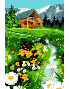 Canevas : 30x40 cm, petit torrent