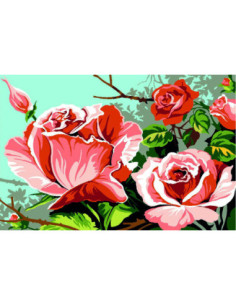 Canevas : 30x40 cm, roses