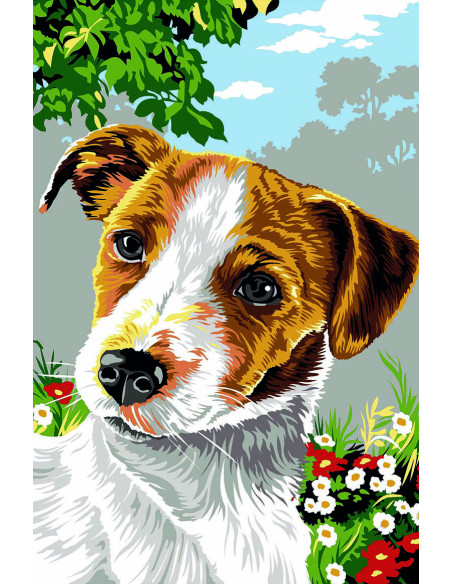 Canevas : 30x40 cm, Jack Russel