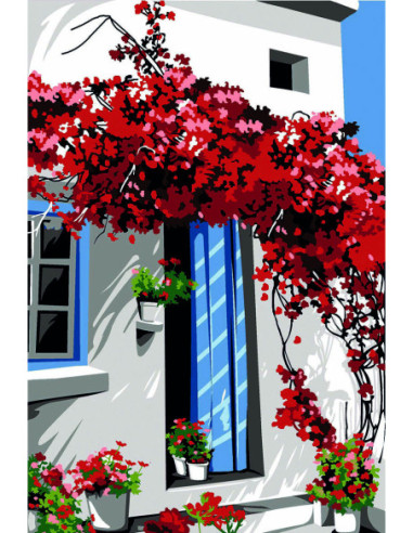 Canevas : 30x40 cm, bougainvillier