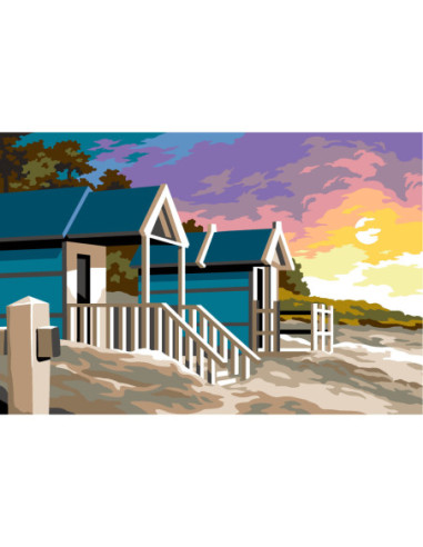 Canevas : 30x40 cm,N23 - les cabines