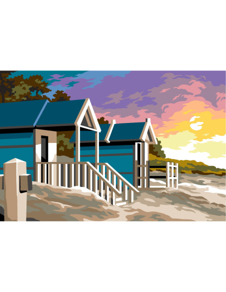 Canevas : 30x40 cm,N23 - les cabines