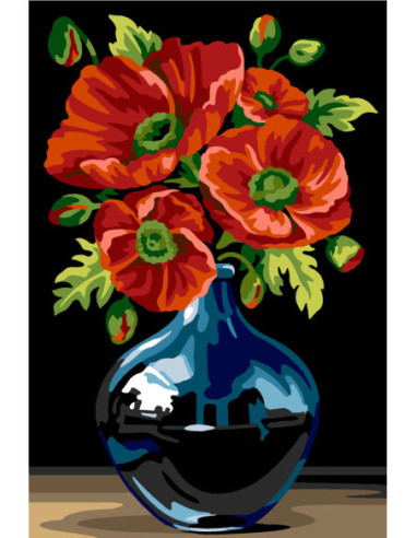 Canevas : 30x40 cm,N23 - vase bleu