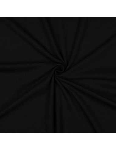 Tissu, Jersey de Coton Uni, Noir Intense, Laize 145 cm, Coton Stretch Oeko-Tex
