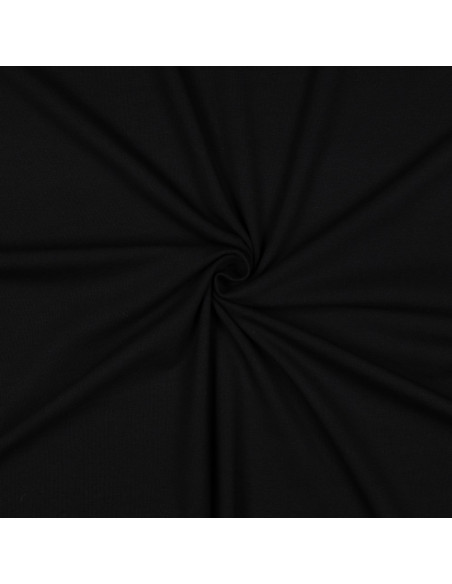 Tissu, Jersey de Coton Uni, Noir Intense, Laize 145 cm, Coton Stretch Oeko-Tex