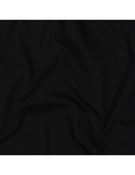 Tissu, Jersey de Coton Uni, Noir Intense, Laize 145 cm, Coton Stretch Oeko-Tex