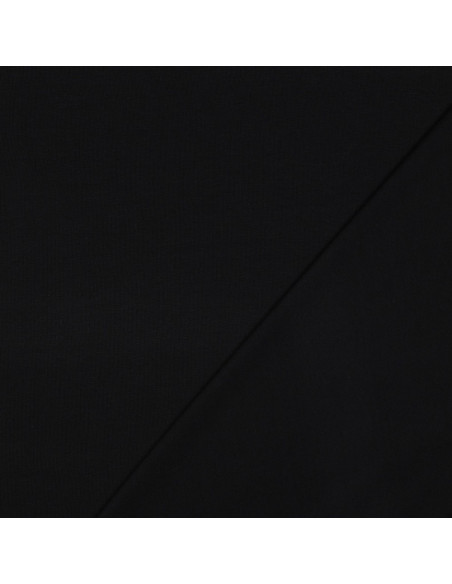 Tissu, Jersey de Coton Uni, Noir Intense, Laize 145 cm, Coton Stretch Oeko-Tex