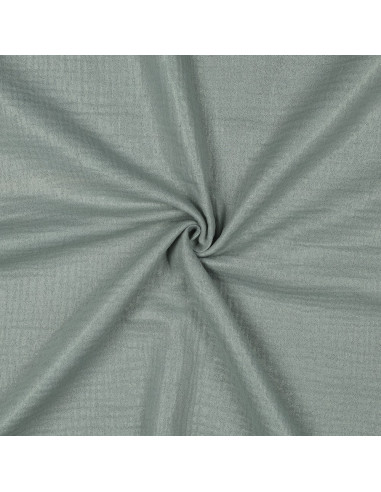 Tissu, Double Gaze de Coton Pailletée, Vert Nil, Laize 136 cm, 100% Coton 118g/m²