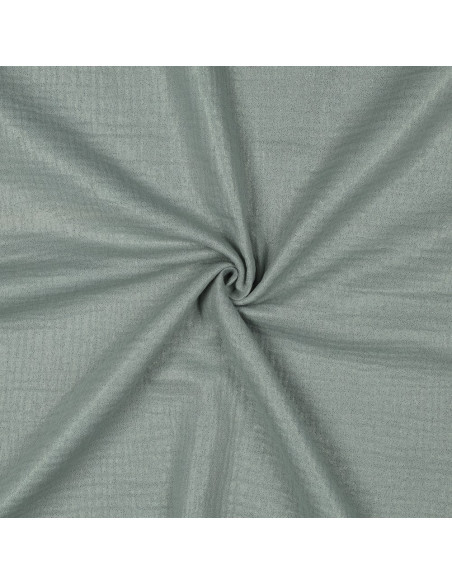 Tissu, Double Gaze de Coton Pailletée, Vert Nil, Laize 136 cm, 100% Coton 118g/m²