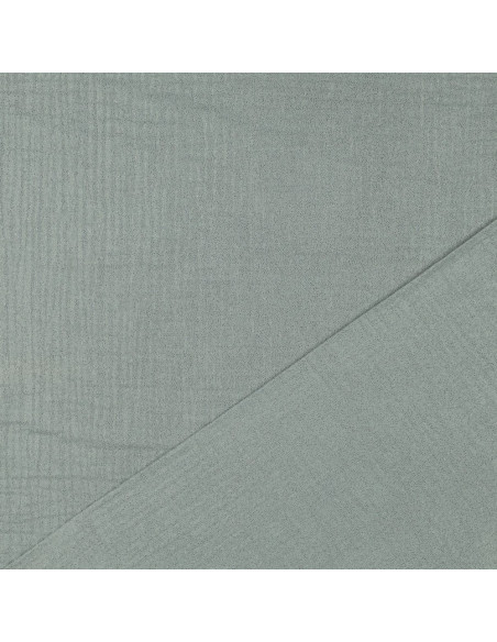Double gaze de coton unie, pailletée, vert nil