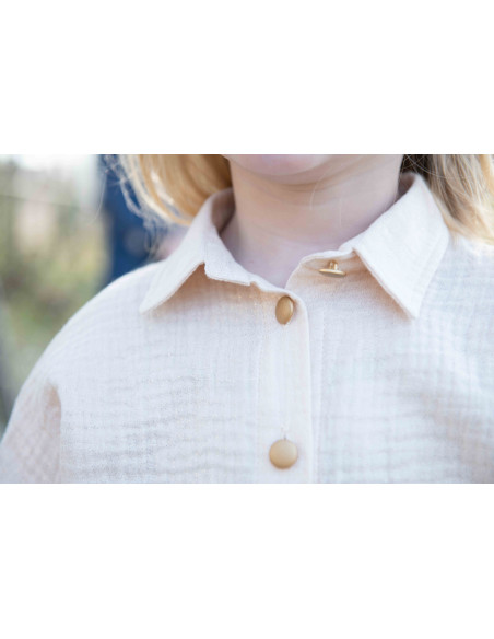 Double gaze de coton unie, pailletée, vert nil