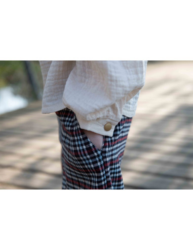 Double gaze de coton unie, pailletée, vert nil