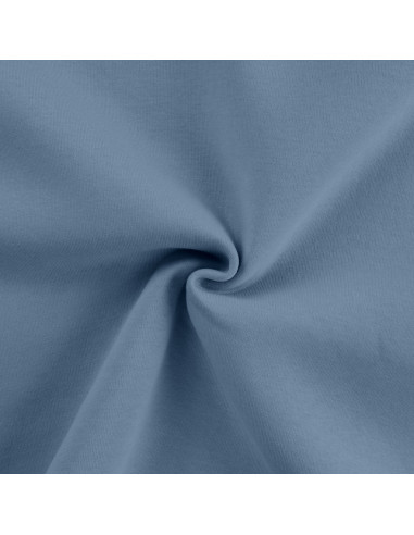 Tissu, Molleton Épais Uni, Bleu Jean Clair, Laize 150 cm, 70% Coton 30% Polyester 280g/m²