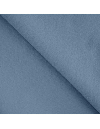 Tissu, Molleton Épais Uni, Bleu Jean Clair, Laize 150 cm, 70% Coton 30% Polyester 280g/m²