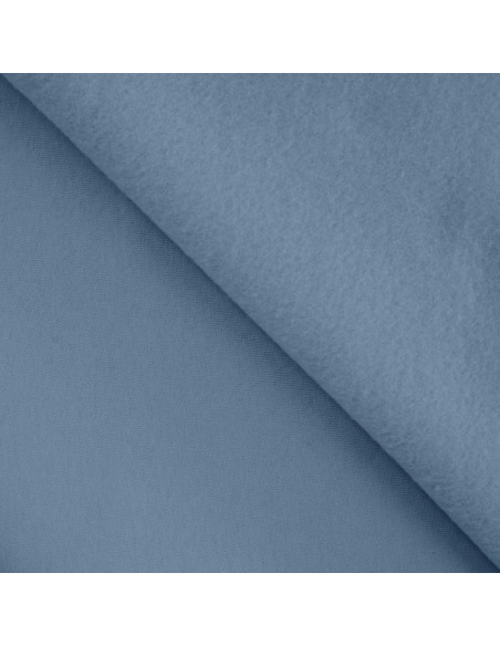 Tissu, Molleton Épais Uni, Bleu Jean Clair, Laize 150 cm, 70% Coton 30% Polyester 280g/m²
