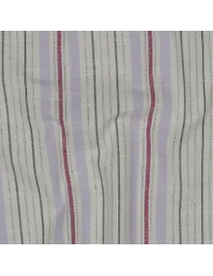 Tissu, Jacquard de Coton Rayé, Terracotta Blanc Beige Lurex Doré, Laize 145 cm, 99% Coton 1% Lurex 127g/m² 2