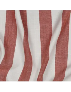 Tissu, Jacquard Rayures Larges, Terracotta, Laize 145 cm, 100% Viscose 180g/m² 2