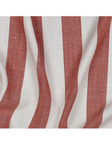 Tissu, Jacquard Rayures Larges, Terracotta, Laize 145 cm, 100% Viscose 180g/m²