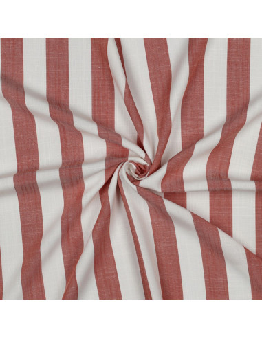 Tissu, Jacquard Rayures Larges, Terracotta, Laize 145 cm, 100% Viscose 180g/m²