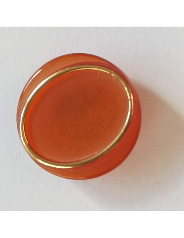 Bouton polyester à pied, 18mm, rond orange