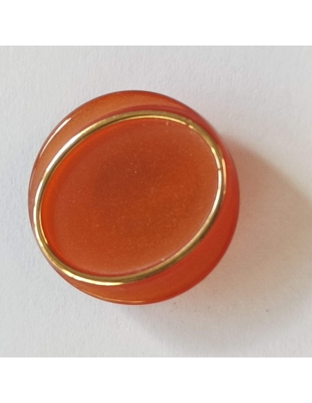 Bouton polyester à pied, 18mm, rond orange
