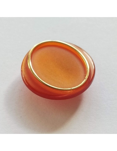 Bouton polyester à pied, 18mm, rond orange