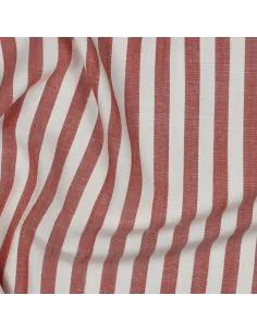 Tissu, Viscose Jacquard Rayures, Terracotta, Laize 145 cm, 100% Viscose 180g/m² 2