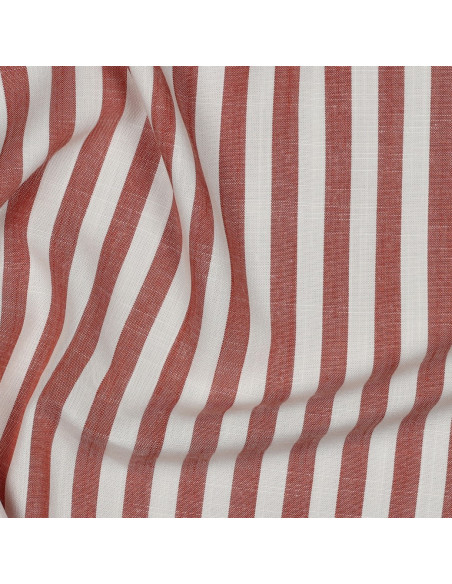 Tissu, Viscose Jacquard Rayures, Terracotta, Laize 145 cm, 100% Viscose 180g/m²