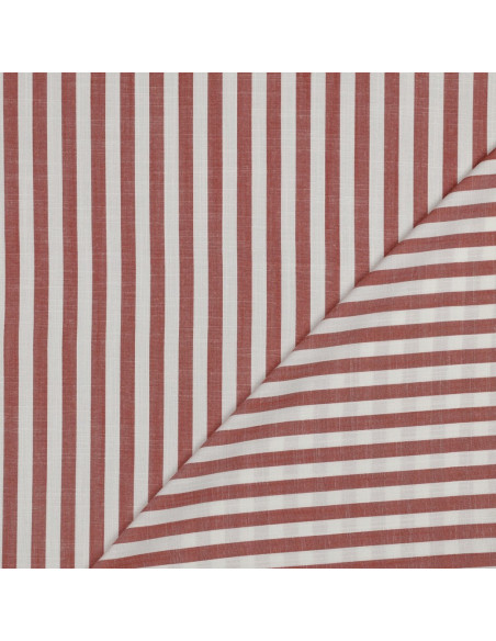 Tissu, Viscose Jacquard Rayures, Terracotta, Laize 145 cm, 100% Viscose 180g/m²