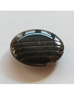 Bouton polyester à tunnel , 29mm, rond noir/marron 2