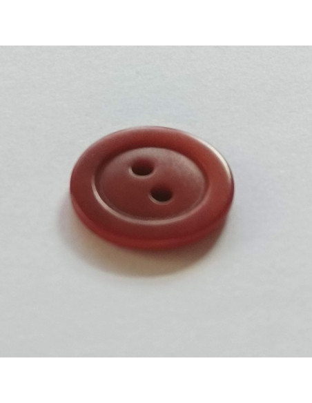Bouton polyester 2 trous, 18mm, rond marron rouille