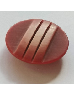 Bouton polyester à tunnel, 27mm, rond marron/rose 2