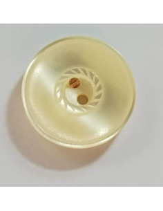 Bouton polyester 2 trous, 18mm, rond écru