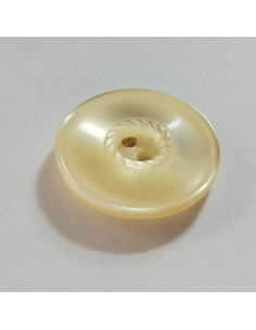 Bouton polyester 2 trous, 18mm, rond écru 2