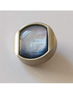 Bouton à pied, 23mm, effet métal, reflet violet 2