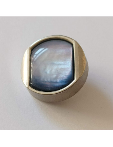 Bouton à pied, 23mm, effet métal, reflet violet