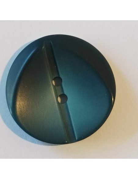 Bouton polyester 2 trous, 29mm, rond, vert/vert foncé