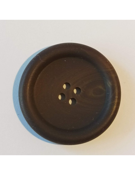 Bouton polyester 4 trous, 35mm, rond, marron
