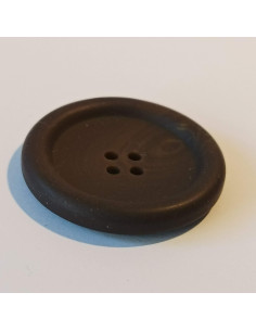 Bouton polyester 4 trous, 35mm, rond, marron 2