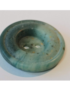 Bouton polyester 2 trous, 27mm, rond, gris/vert/bleu 2