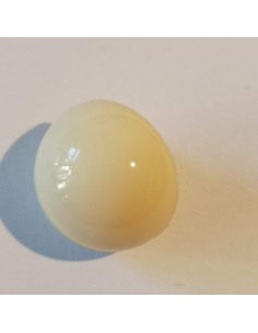 Bouton polyester à pied, 13mm, rond écru