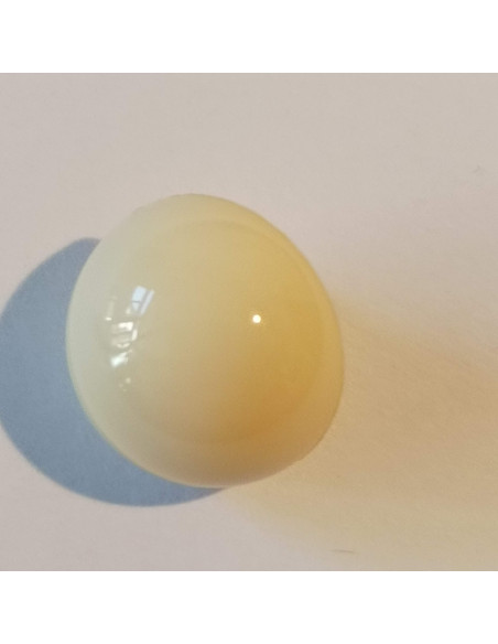 Bouton polyester à pied, 13mm, rond écru