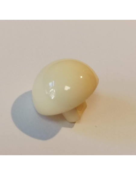 Bouton polyester à pied, 13mm, rond écru