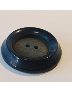 Bouton polyester 2 trous, 28mm, rond, bleu marine 2