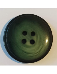 Bouton polyester 4 trous, 29mm, rond, noir/vert