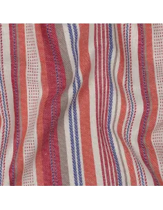 Tissu, Jacquard Rayé, Multicolore Nuances Minérales, Laize 130 cm, 65% Viscose 30% Lin 5% Polyester 200g/m²